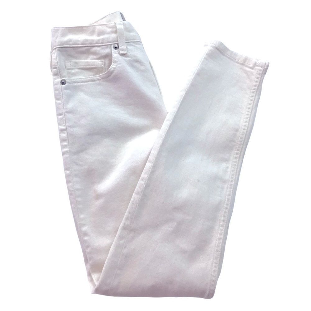 Everlane Size 24 High Rise Skinny Jeans White Preppy Coastal Old Money Nautical